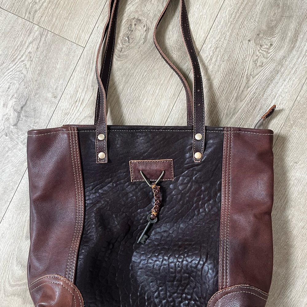 Myra Bag Brown and Cream Tote